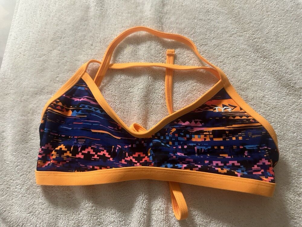 TYR Multicolor Geometric Print One-Piece - Orange Trim